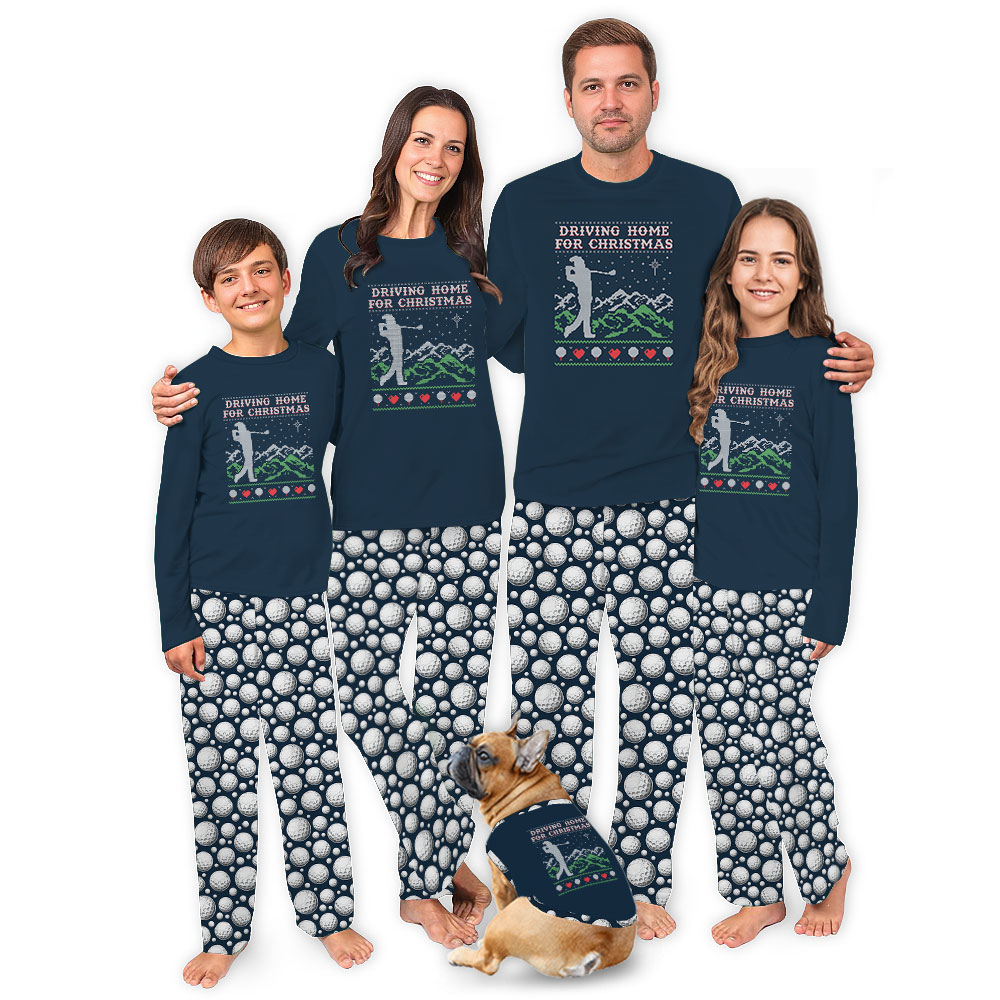 Funny Golf Pajamas Saying Driving Home For Christmas Funny Golf Pajamas Saying Driving Home For Christmas