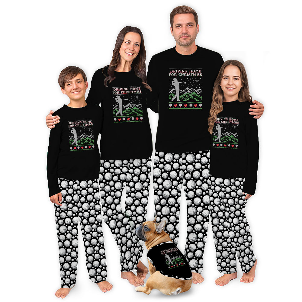 Festive Golf Themed Pajamas For Men And Women Festive Golf Themed Pajamas For Men And Women