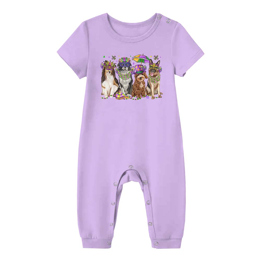 Mardi Gras Dog Short Matching Family Pajamas