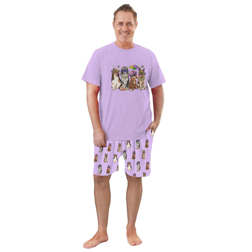 Mardi Gras Dog Short Matching Family Pajamas