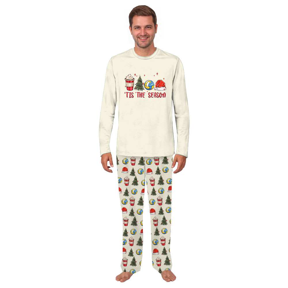 Festive Tis The Season Volleyball Pajamas For Xmas