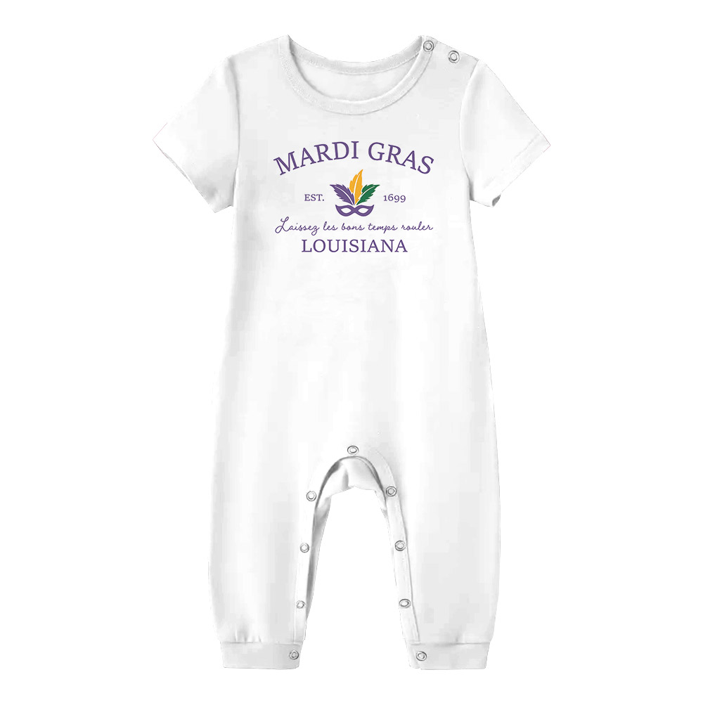 Mardi Gras Louisiana Pajamas Short Sets Purple White Mardi Gras Louisiana Pajamas Short Sets Purple White