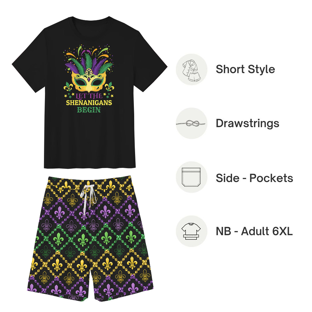Festive Let the Shenanigans Begin Mardi Gras Pajamas For Adults Festive Let the Shenanigans Begin Mardi Gras Pajamas For Adults