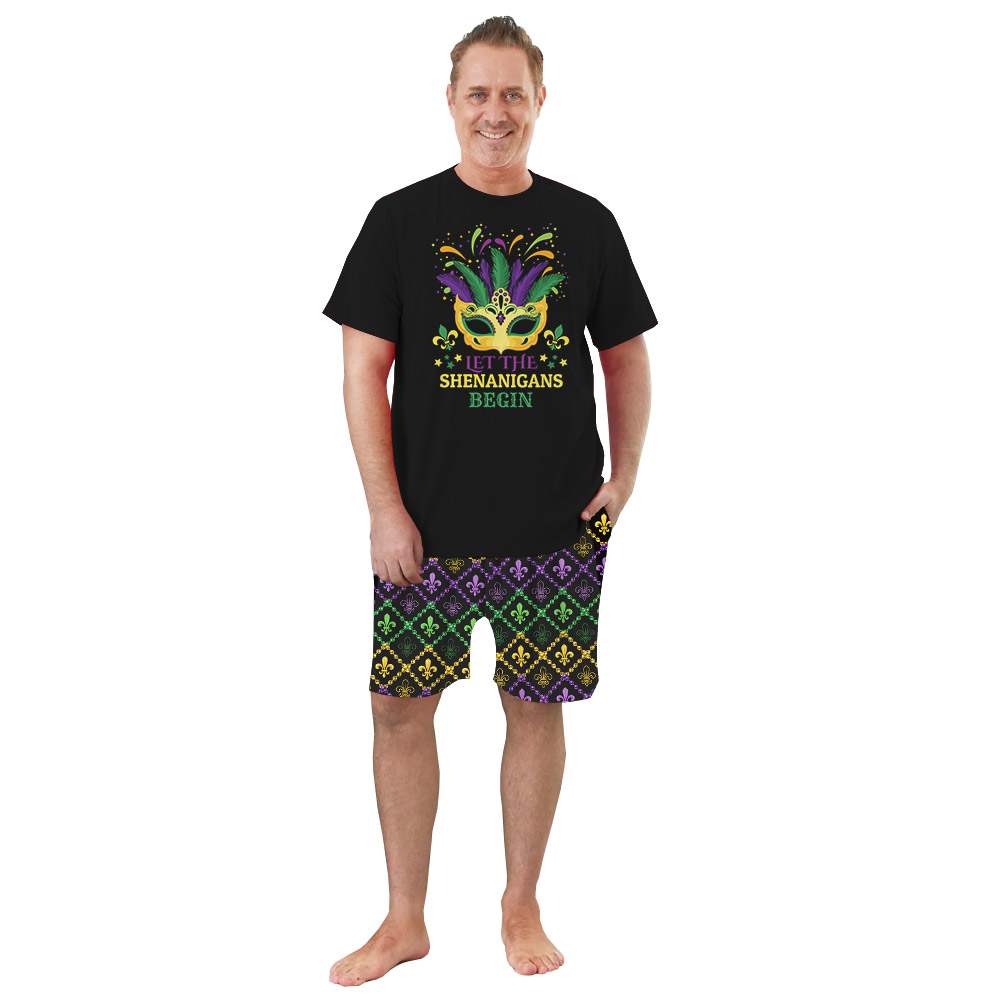 Festive Let the Shenanigans Begin Mardi Gras Pajamas For Adults Festive Let the Shenanigans Begin Mardi Gras Pajamas For Adults