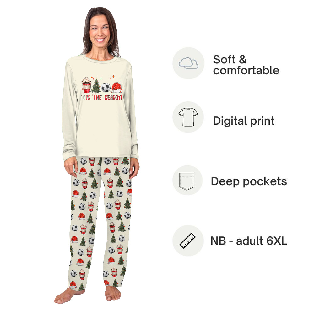 Matching Tis The Season Soccer Pajamas For Christmas Beige Matching Tis The Season Soccer Pajamas For Christmas Beige
