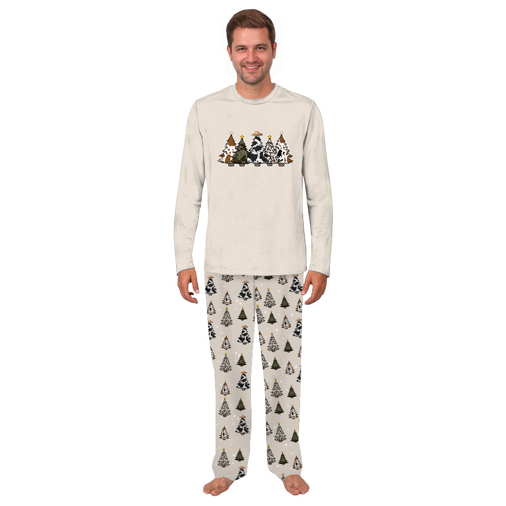 Rustic Cowhide Country Christmas Pajamas For Cow Lovers