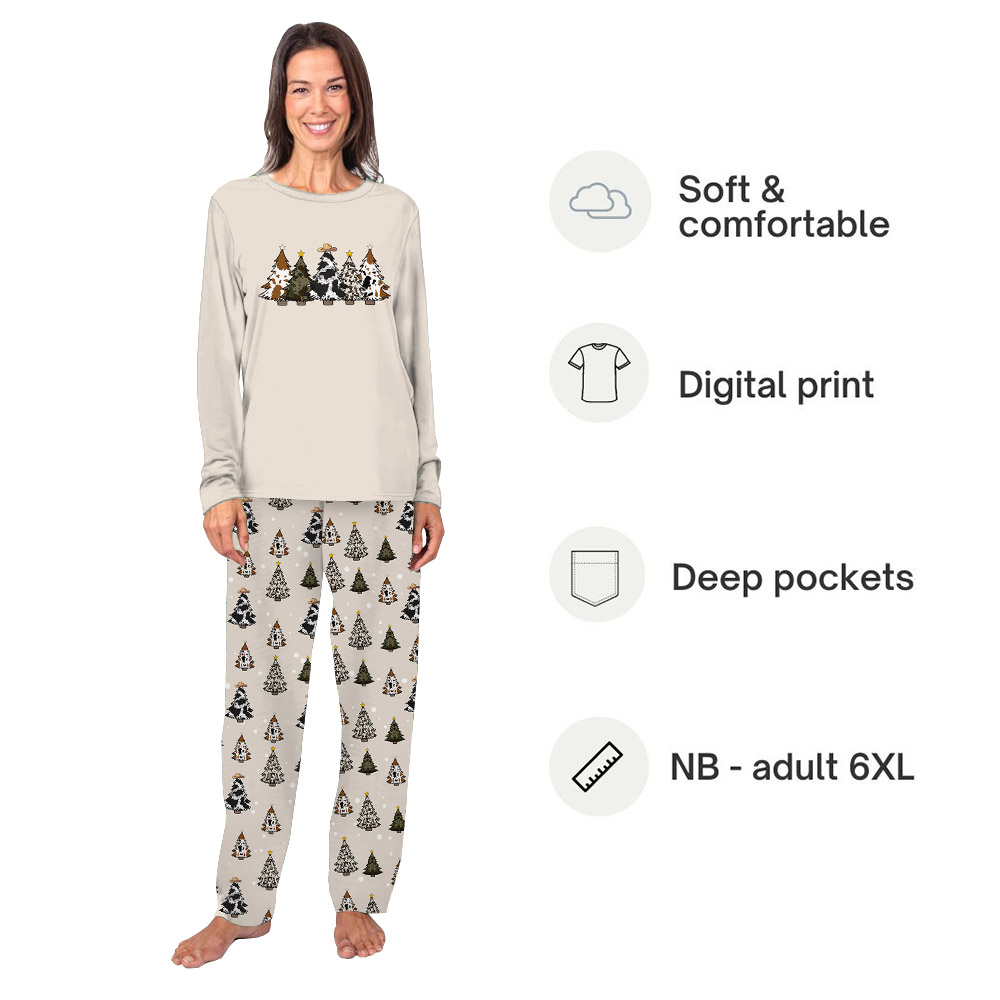 Rustic Cowhide Country Christmas Pajamas For Cow Lovers