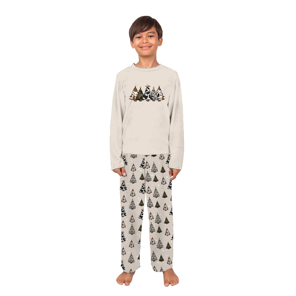 Rustic Cowhide Country Christmas Pajamas For Cow Lovers