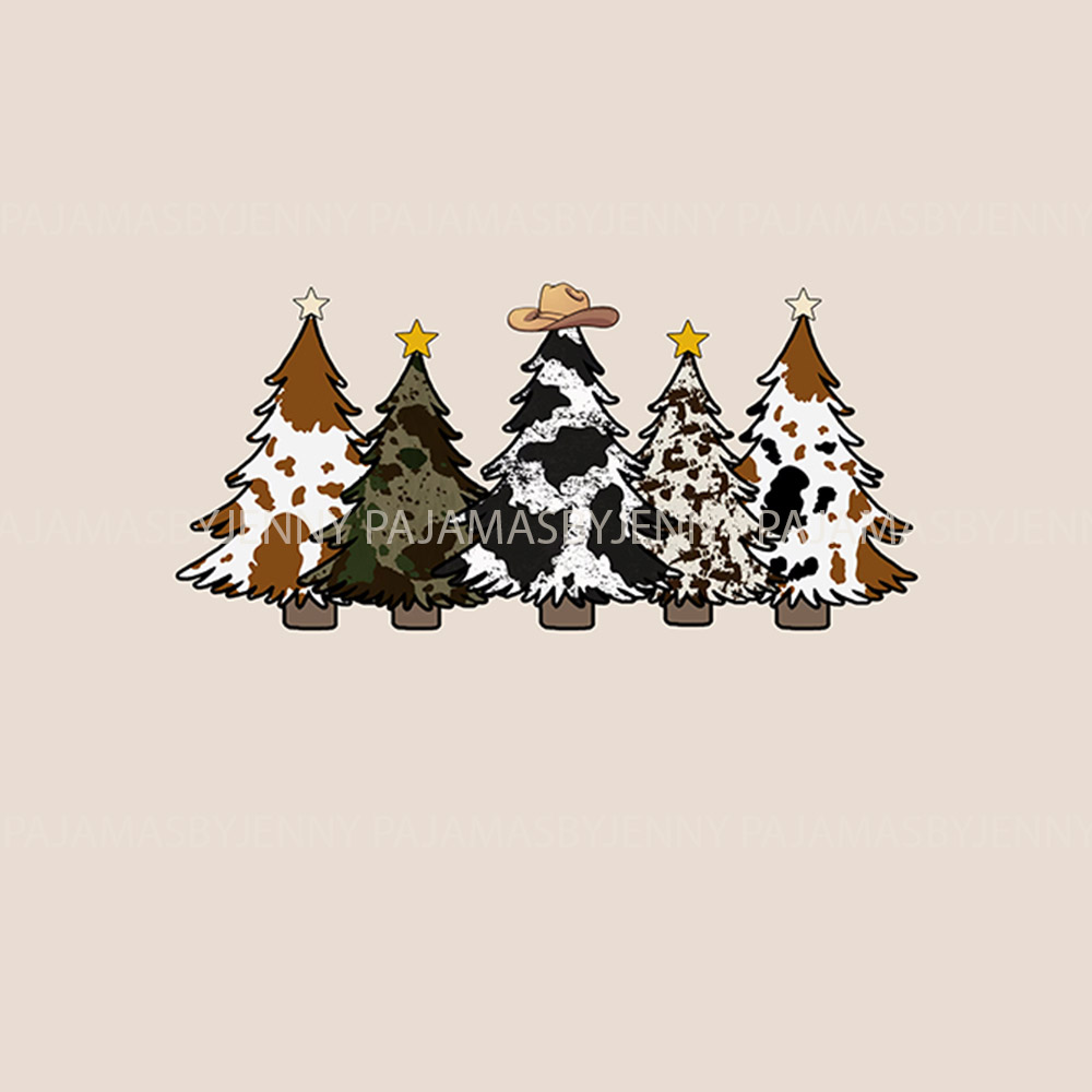 Rustic Cowhide Country Christmas Pajamas For Cow Lovers