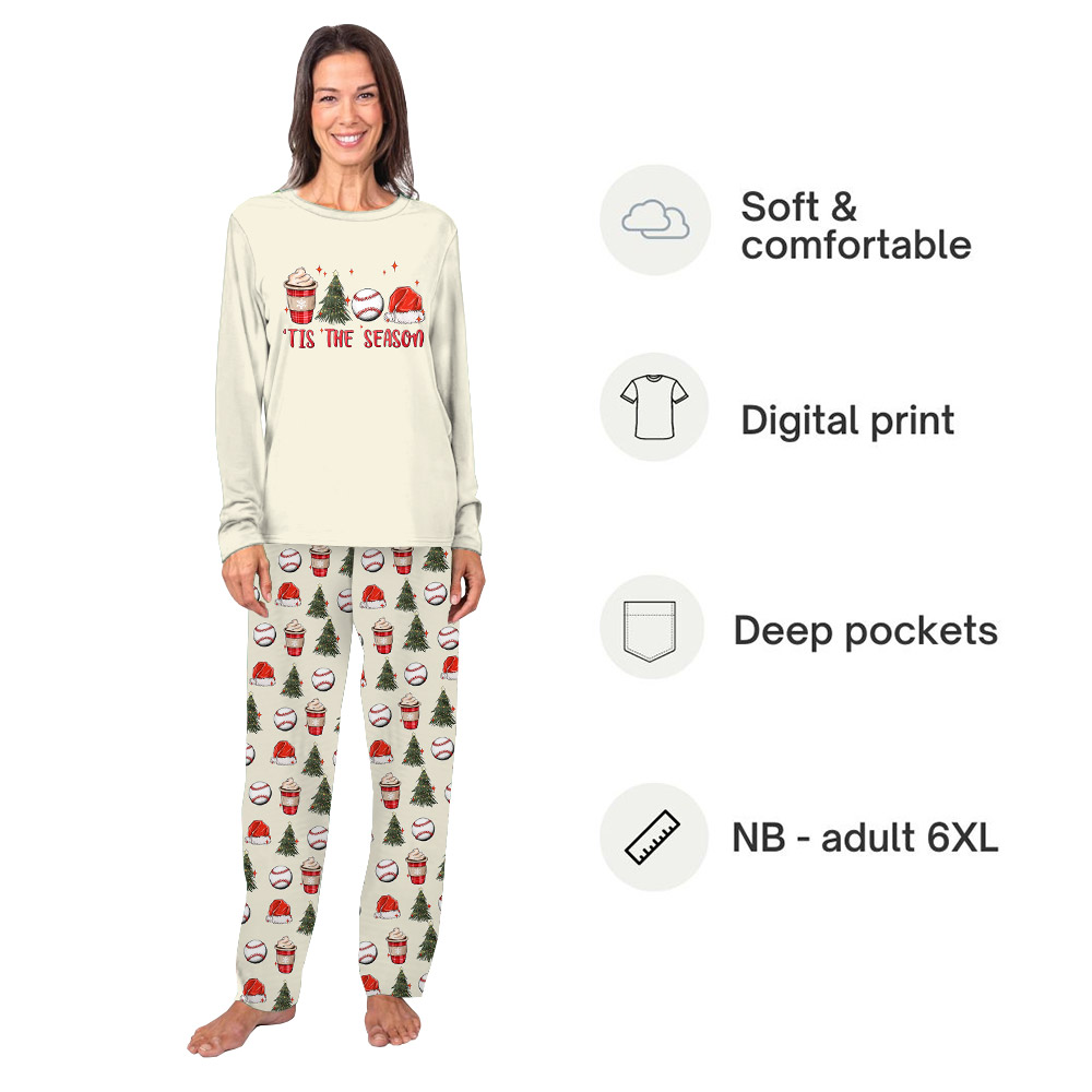 Tis The Season Baseball Family Pajamas For Xmas Tis The Season Baseball Family Pajamas For Xmas