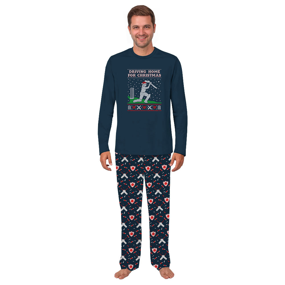 Festive Driving Home For Christmas Cricket Pjs Sets Navy Festive Driving Home For Christmas Cricket Pjs Sets Navy