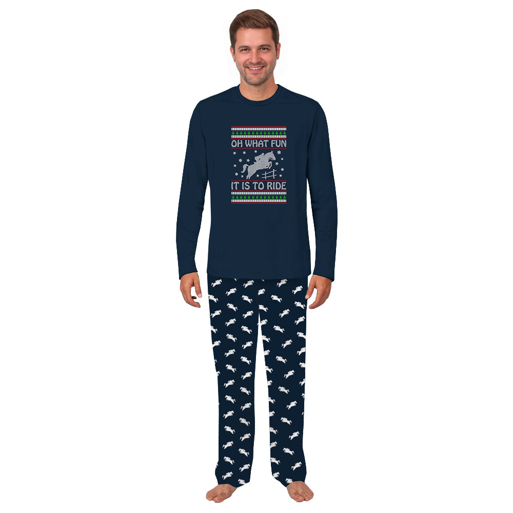 Oh What Fun It Is To Ride Horse Christmas Pajamas For Adults And Children Oh What Fun It Is To Ride Horse Christmas Pajamas For Adults And Children