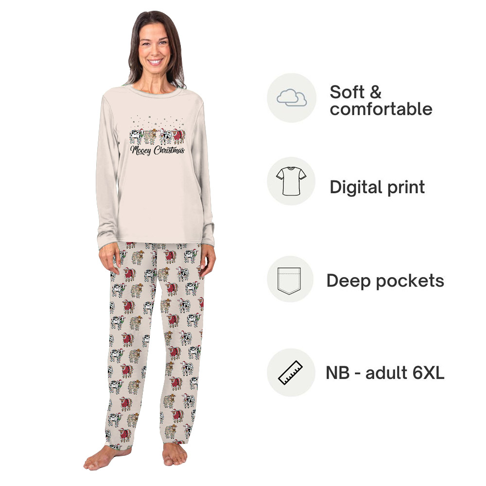 Fun Mooey Christmas Cow Jammies Tops And Pants Fun Mooey Christmas Cow Jammies Tops And Pants