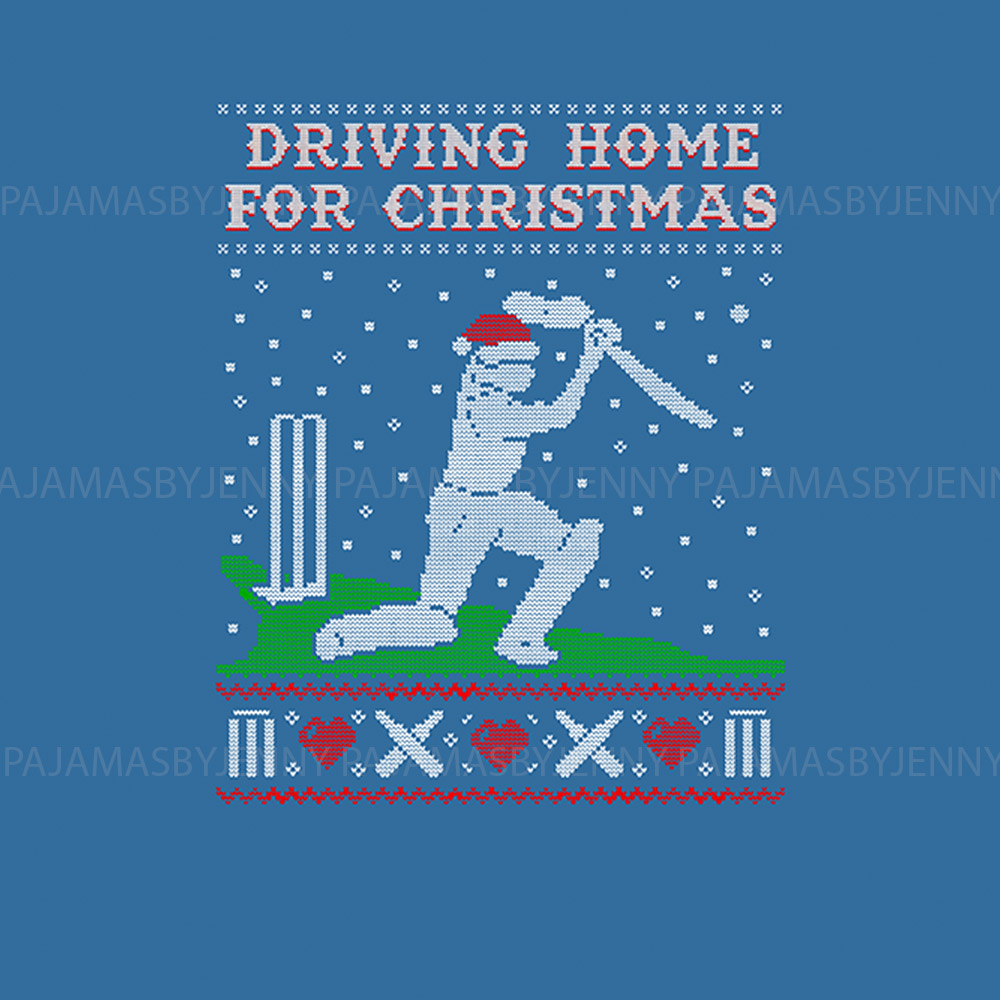 Funny Cricket Pajamas Saying Driving Home For Christmas