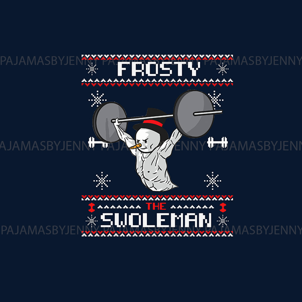 Funny Frosty Swoleman Gymnastics Christmas Pajamas Muscle Snowman Funny Frosty Swoleman Gymnastics Christmas Pajamas Muscle Snowman