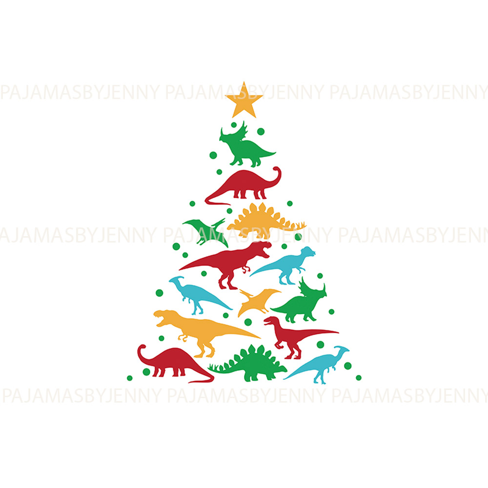Festive Dinosaur Christmas Tree Pajamas For Family Red Black Festive Dinosaur Christmas Tree Pajamas For Family Red Black