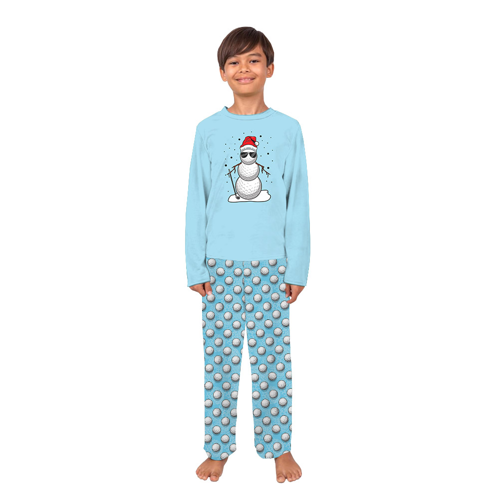 Unisex Golf Themed Pajamas For Christmas Blue Unisex Golf Themed Pajamas For Christmas Blue