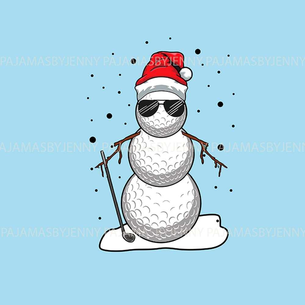 Unisex Golf Themed Pajamas For Christmas Blue Unisex Golf Themed Pajamas For Christmas Blue