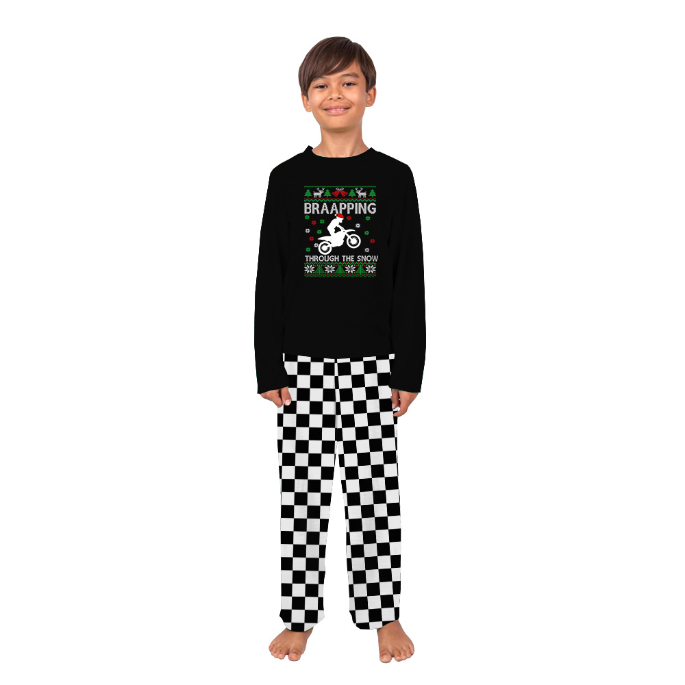 Unique Braapping Through the Snow Motorcycle Christmas Pajamas Unique Braapping Through the Snow Motorcycle Christmas Pajamas