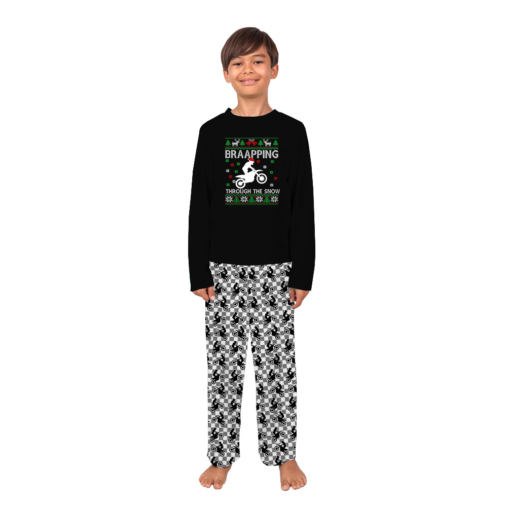 Funny Braapping Through the Snow Motocross Pajamas Funny Braapping Through the Snow Motocross Pajamas