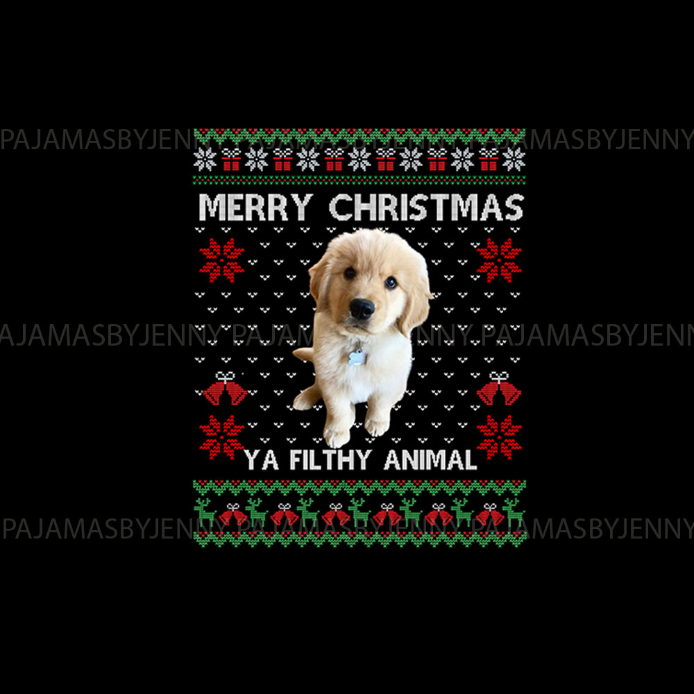 Funny Custom Photos Merry Christmas Ya Filthy Animal Christmas PJs Funny Custom Photos Merry Christmas Ya Filthy Animal Christmas PJs