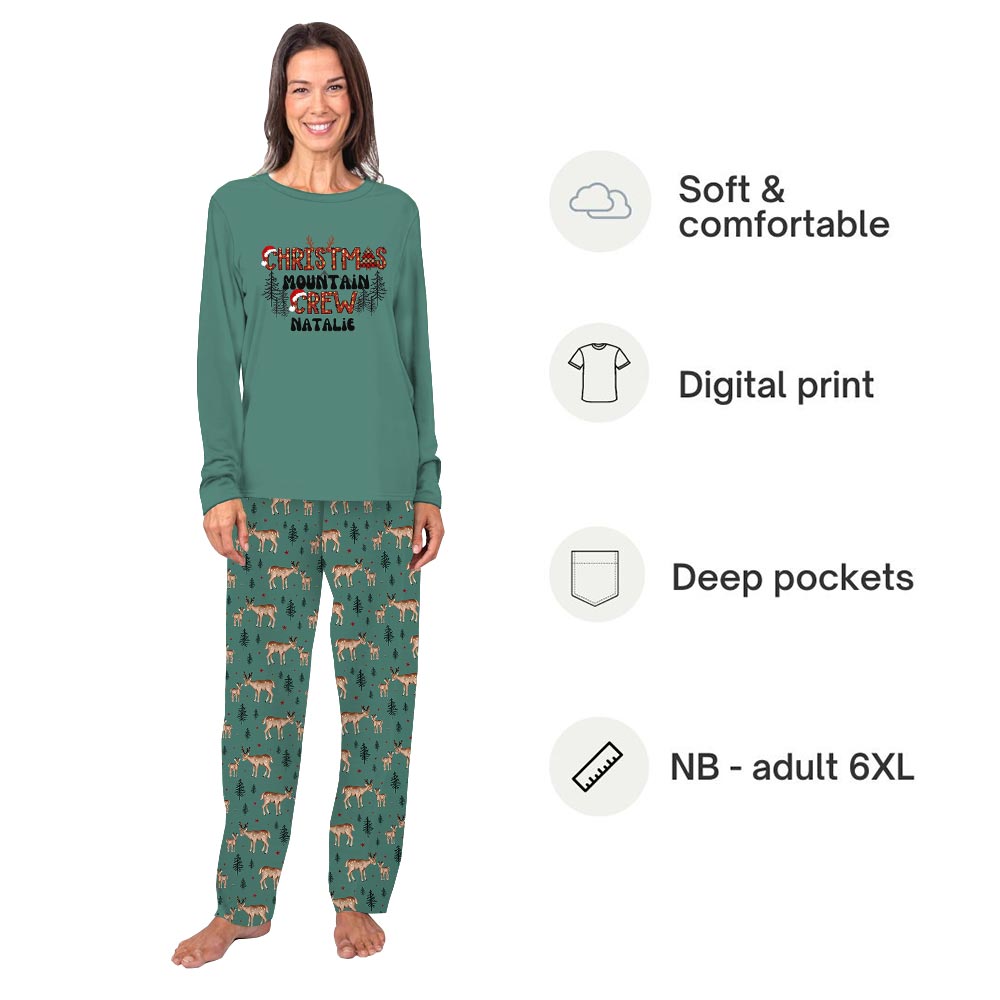 Christmas Mountain Vacation Crew Pajamas Tops And Pants With Name Christmas Mountain Vacation Crew Pajamas Tops And Pants With Name