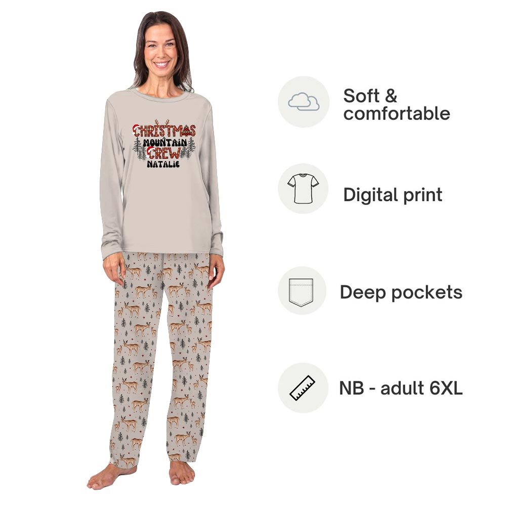Custom Family Name Christmas Mountain Vacation Matching Pajamas