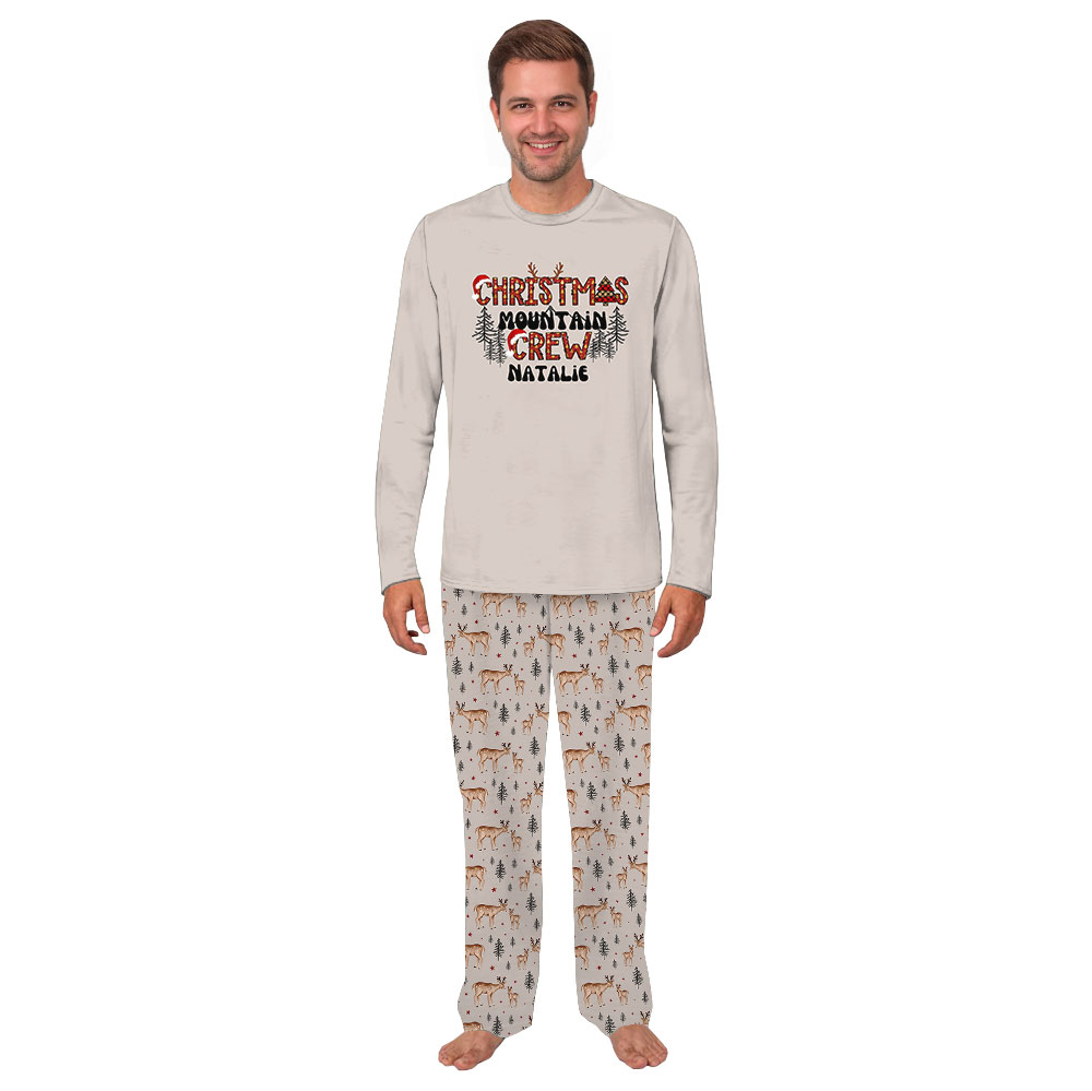 Custom Family Name Christmas Mountain Vacation Matching Pajamas