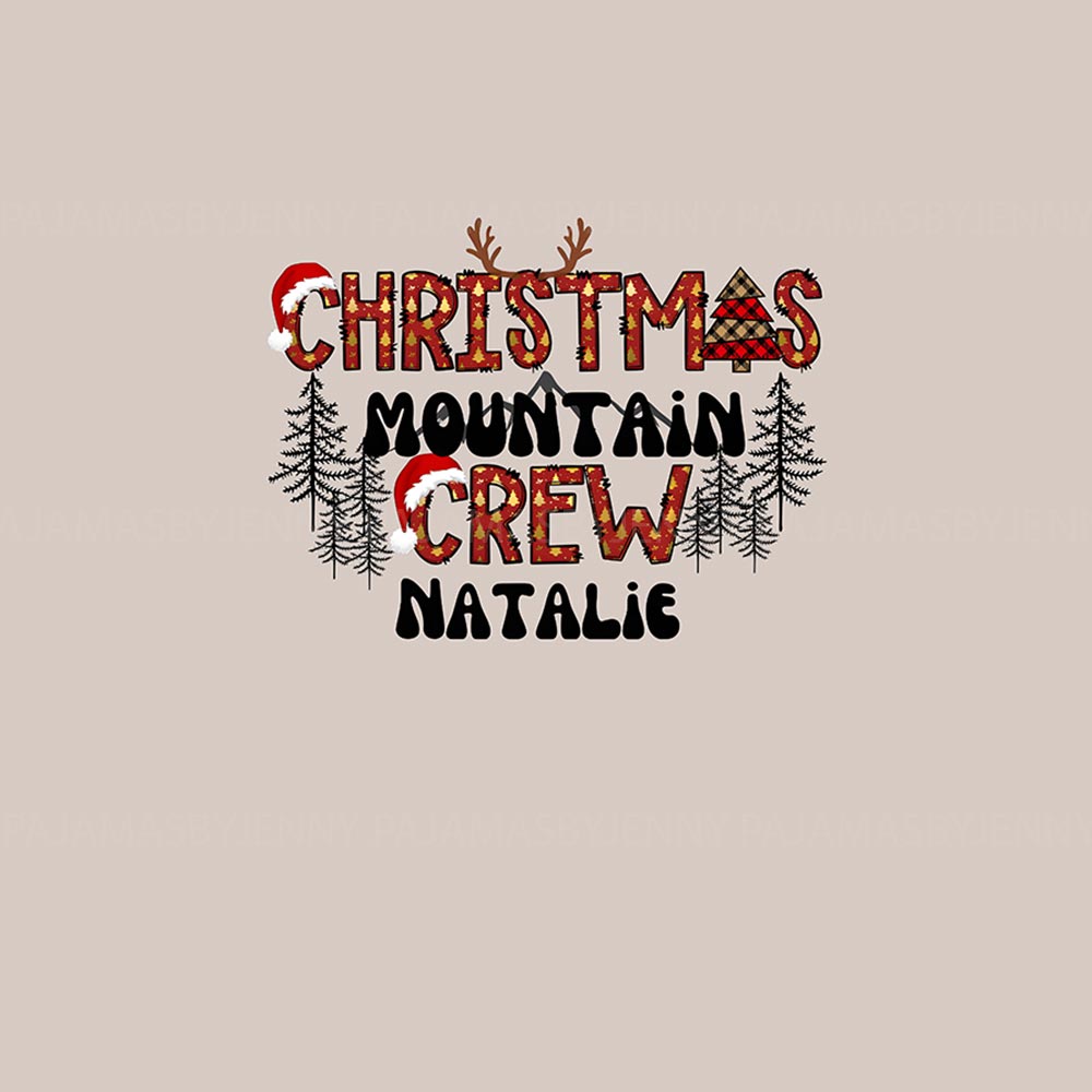 Custom Family Name Christmas Mountain Vacation Matching Pajamas