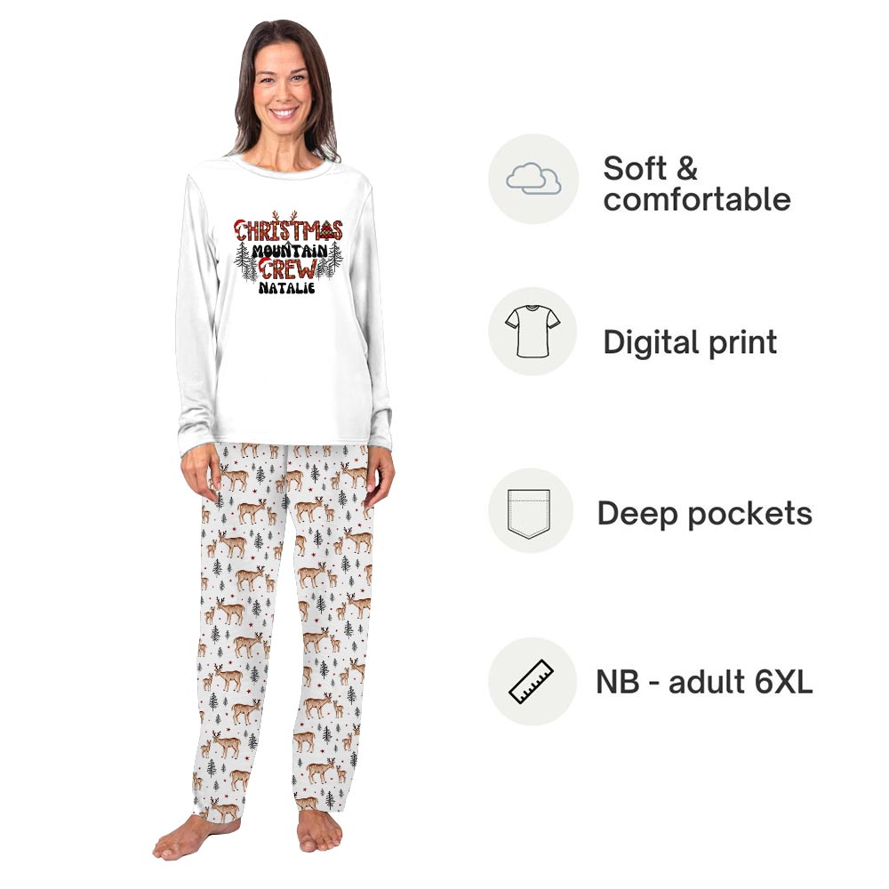 Personalized Christmas Mountain Vacation Crew Family Holiday Pajamas Personalized Christmas Mountain Vacation Crew Family Holiday Pajamas