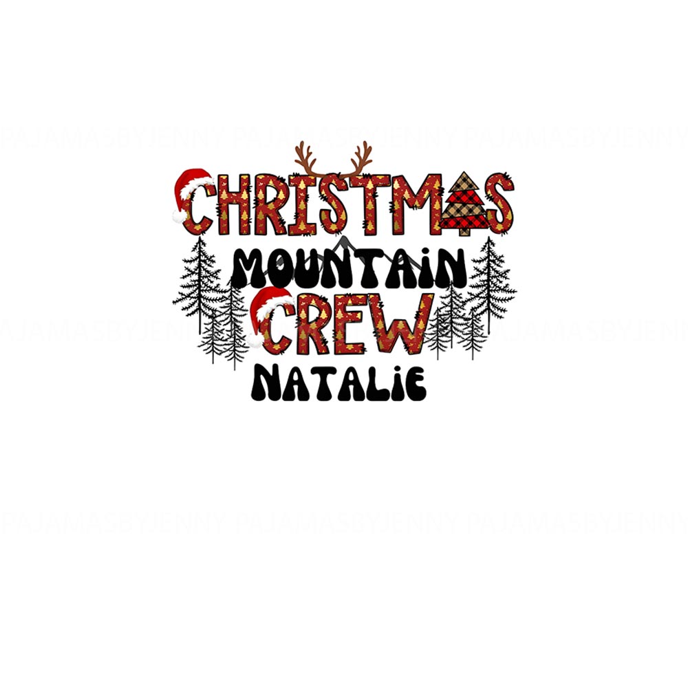 Personalized Christmas Mountain Vacation Crew Family Holiday Pajamas Personalized Christmas Mountain Vacation Crew Family Holiday Pajamas