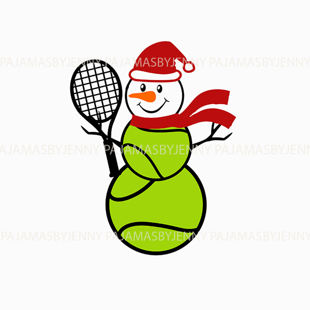Cute Christmas Snowman Tennis Themed PJs Cute Christmas Snowman Tennis Themed PJs