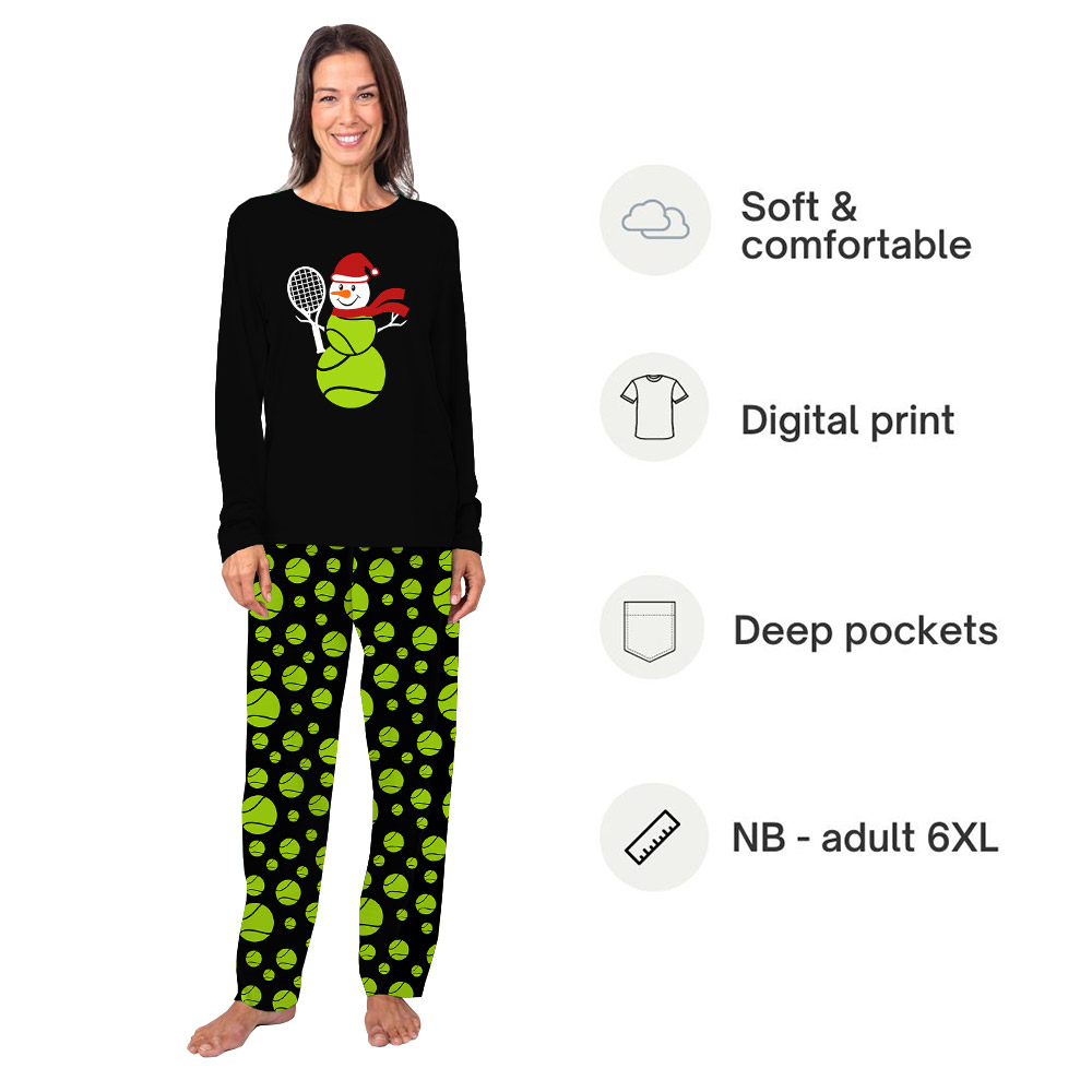 Festive Snowman Tennis Pajamas For Christmas Festive Snowman Tennis Pajamas For Christmas