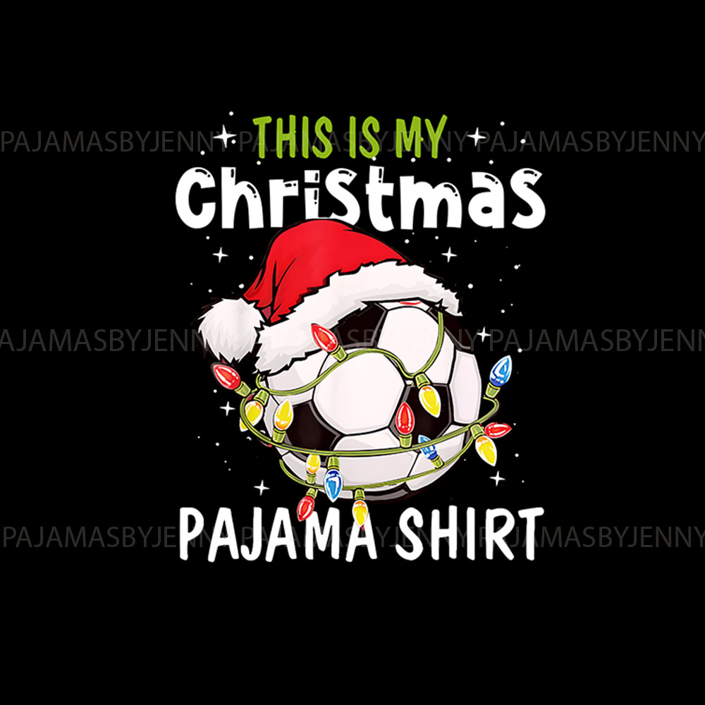 Matching Christmas PJs With Soccer Print On Them Matching Christmas PJs With Soccer Print On Them