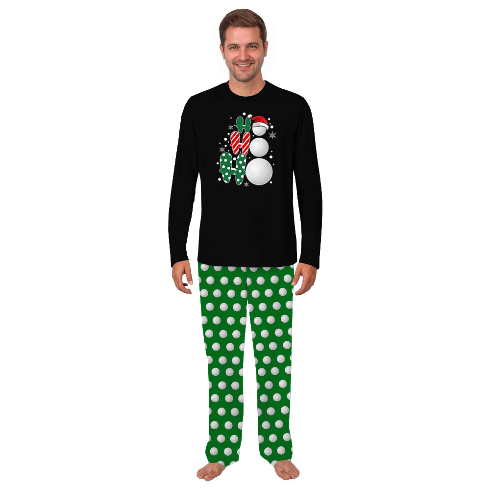 Unique Christmas Ho Ho Ho Golf Print Pajama Sets Unique Christmas Ho Ho Ho Golf Print Pajama Sets