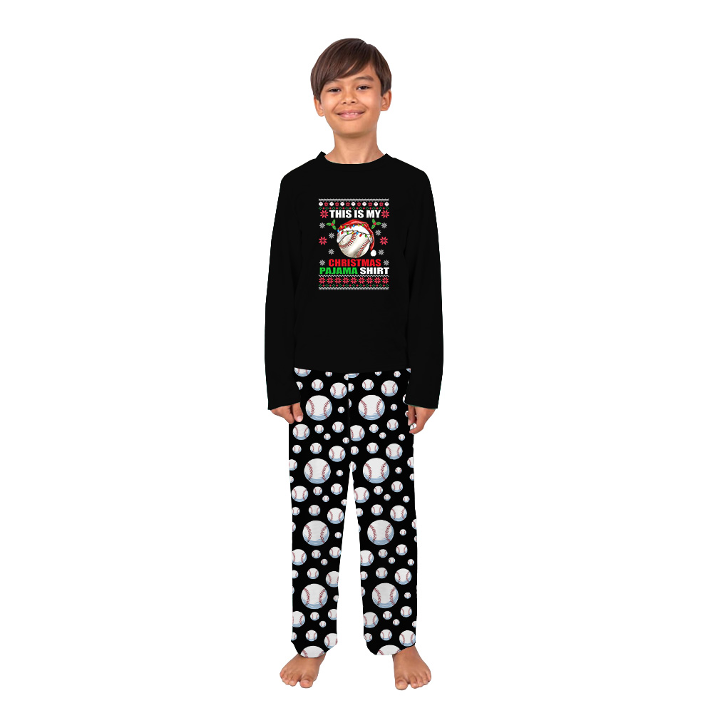 Cute This Is My Christmas Baseball Pajama Tops And Bottoms Cute This Is My Christmas Baseball Pajama Tops And Bottoms