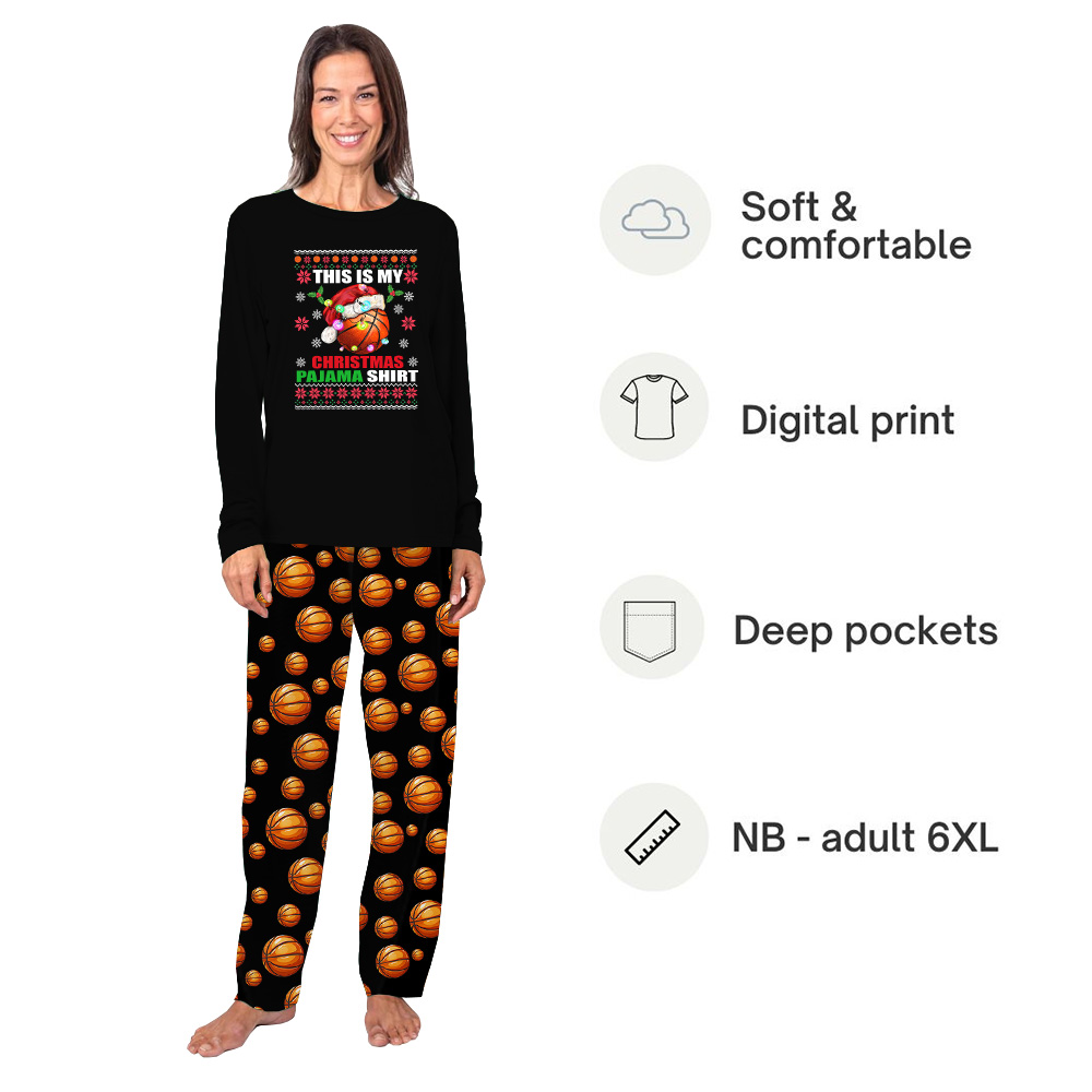 This Is My Basketball Christmas Pajamas Tops And Bottoms This Is My Basketball Christmas Pajamas Tops And Bottoms