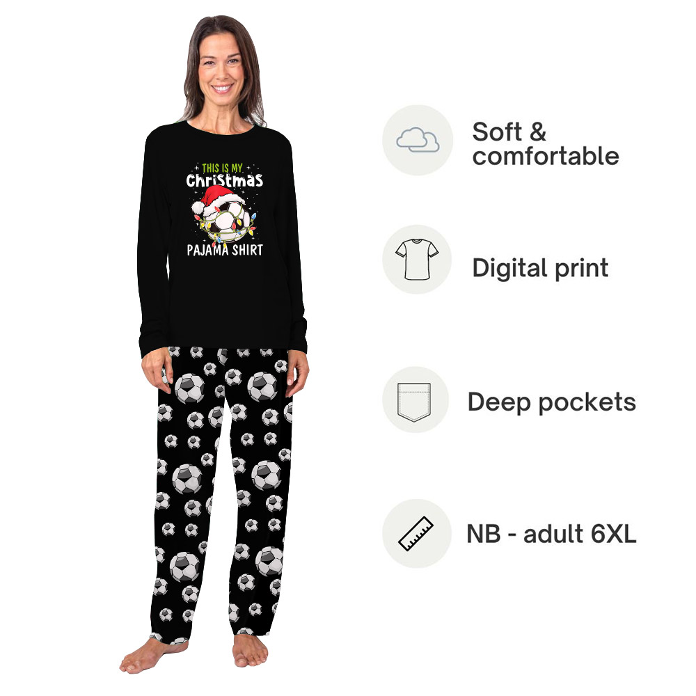 Cute This Is My Soccer Ball Christmas Pajamas Tops And Bottoms