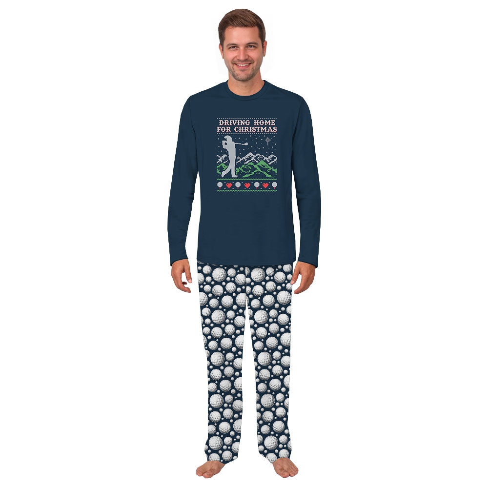 Funny Golf Pajamas Saying Driving Home For Christmas Funny Golf Pajamas Saying Driving Home For Christmas