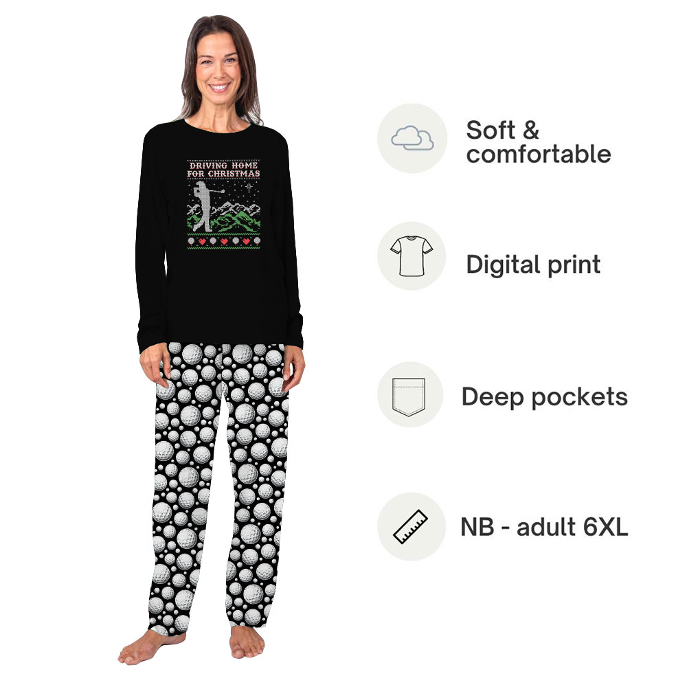 Festive Golf Themed Pajamas For Men And Women Festive Golf Themed Pajamas For Men And Women