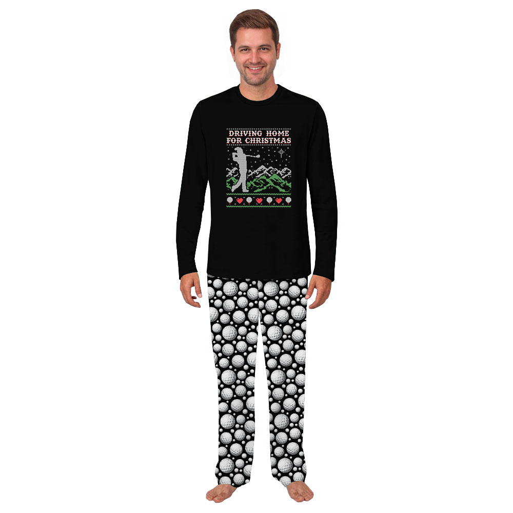 Festive Golf Themed Pajamas For Men And Women Festive Golf Themed Pajamas For Men And Women