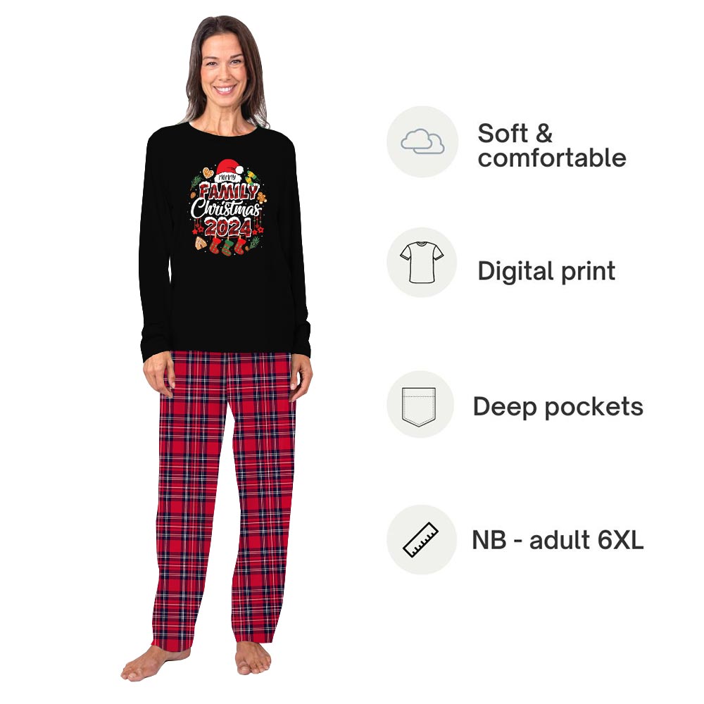 Customizable Family Christmas 2024 Pajamas For Adults and Kids Customizable Family Christmas 2024 Pajamas For Adults and Kids