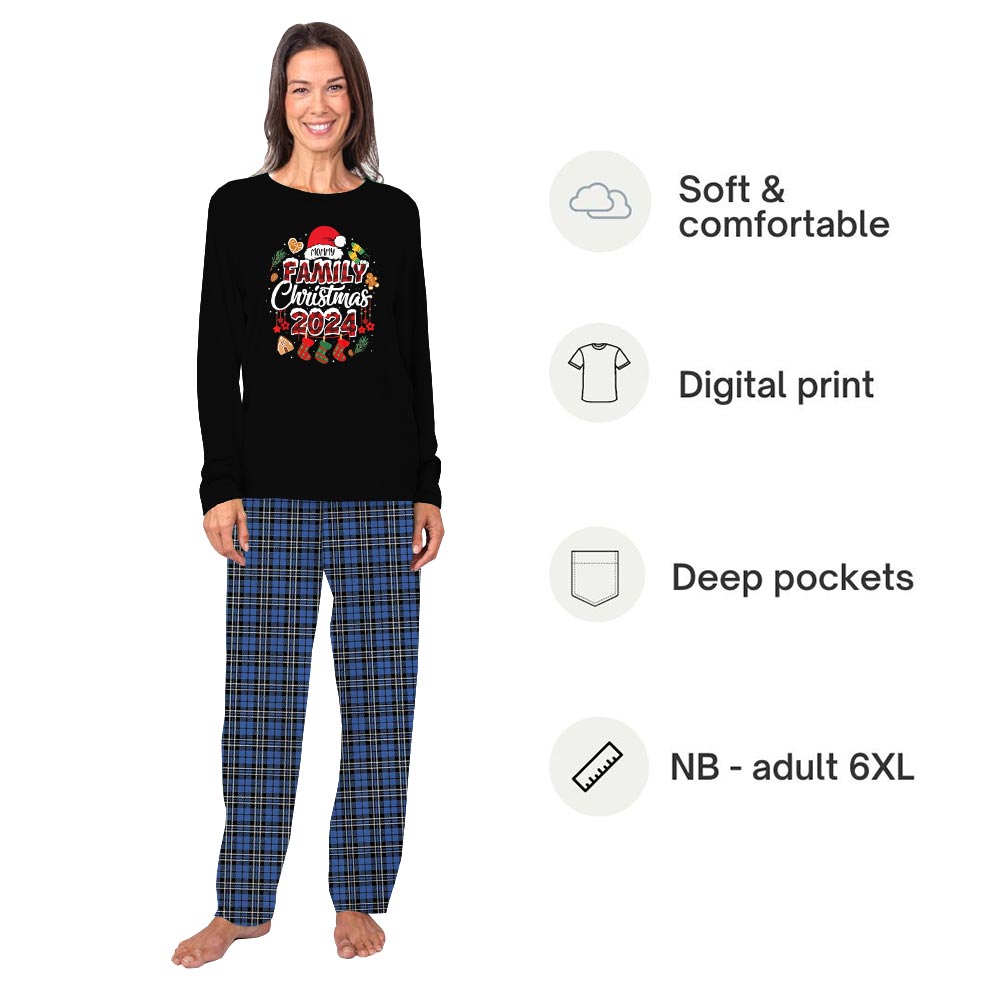 Festive Customizable Family Christmas 2024 Matching Pajamas With Dog Festive Customizable Family Christmas 2024 Matching Pajamas With Dog