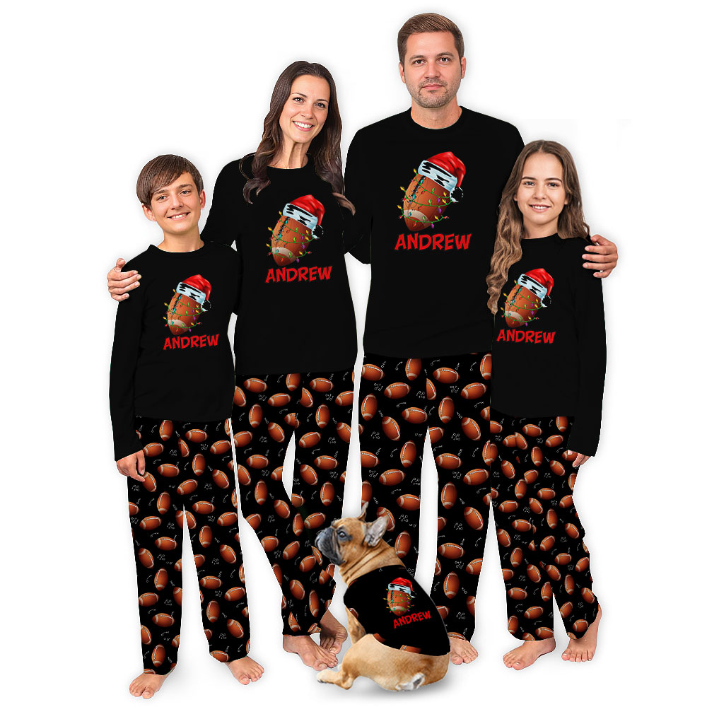 Customized Football Pajamas For Adults And Kids With Name Customized Football Pajamas For Adults And Kids With Name