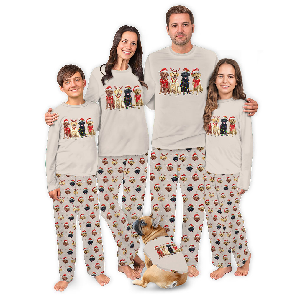 Festive Christmas Dogs Pajamas For Adults and Kids Festive Christmas Dogs Pajamas For Adults and Kids