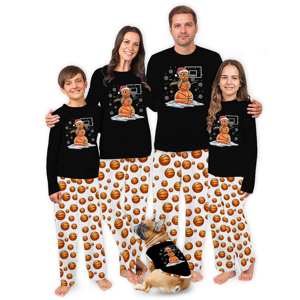 Unique Basketball Snowman Christmas Pajamas Sets Unique Basketball Snowman Christmas Pajamas Sets
