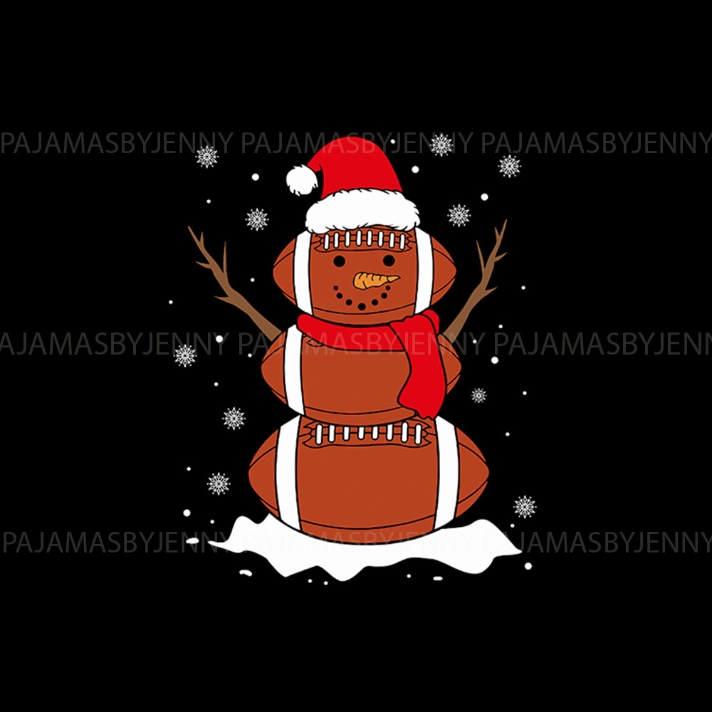 Cute Football Snowman Christmas Pajamas For Adults And Kids Cute Football Snowman Christmas Pajamas For Adults And Kids