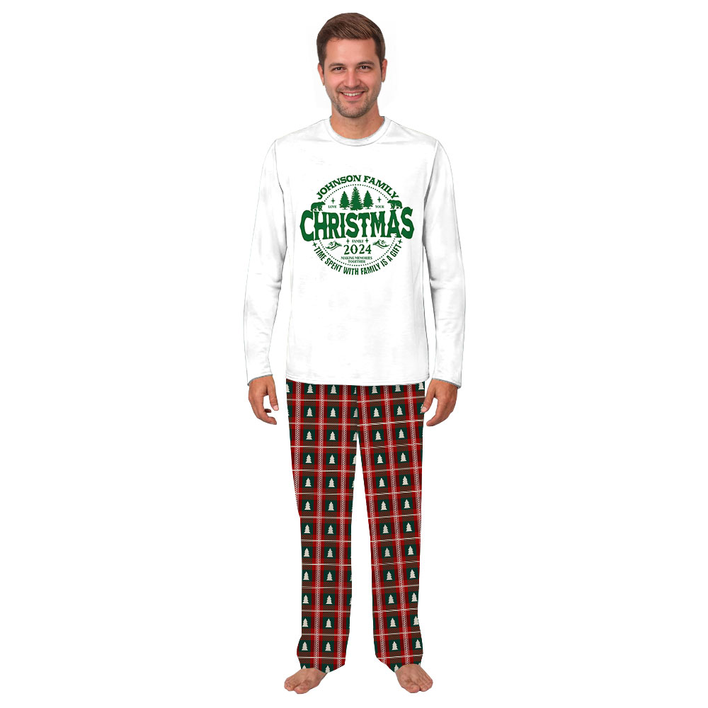 Custom Family Name Making Memories Together 2024 Christmas Pajamas Tops And Pants