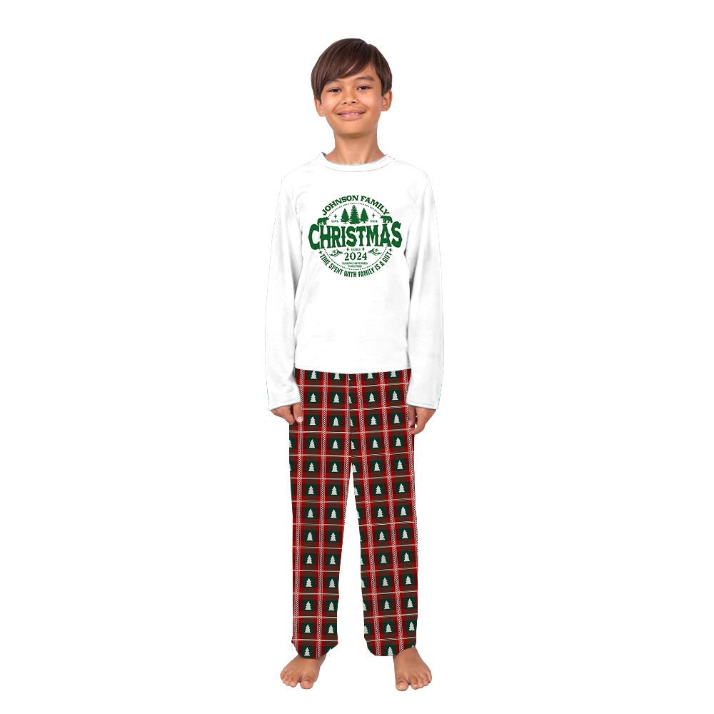 Custom Family Name Making Memories Together 2024 Christmas Pajamas Tops And Pants