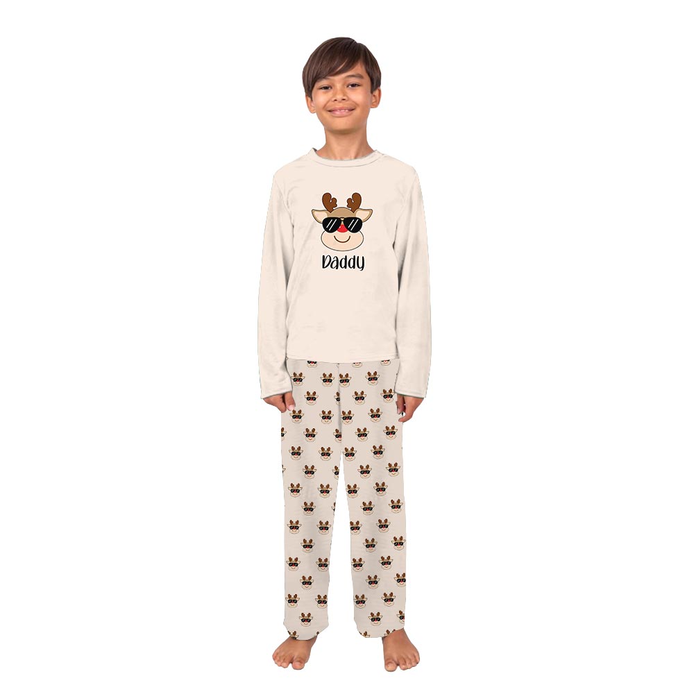 Personalized Festive Reindeer Pajamas For Adults and Kids Personalized Festive Reindeer Pajamas For Adults and Kids